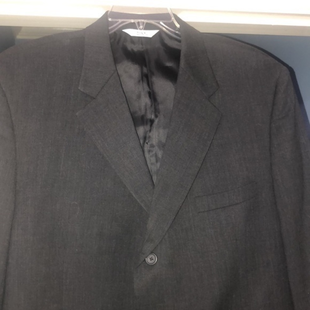 Versini dark charcoal gray‎ mens blazer 100% wool size 48 long